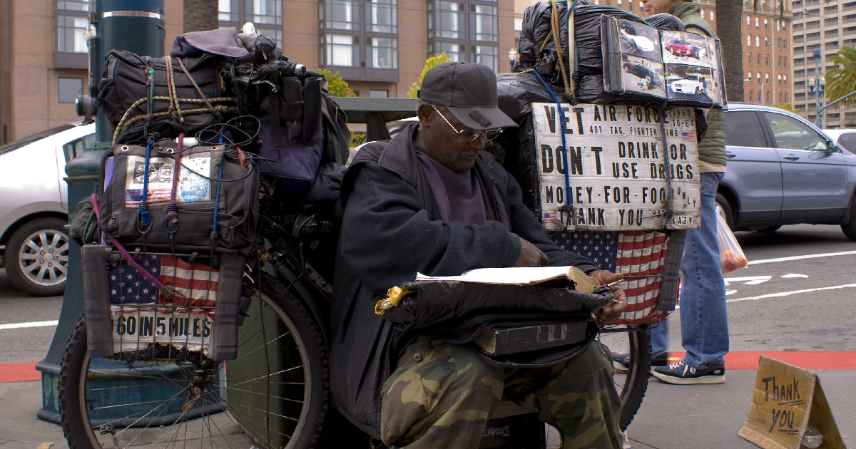 Homeless veteran in San Francisco