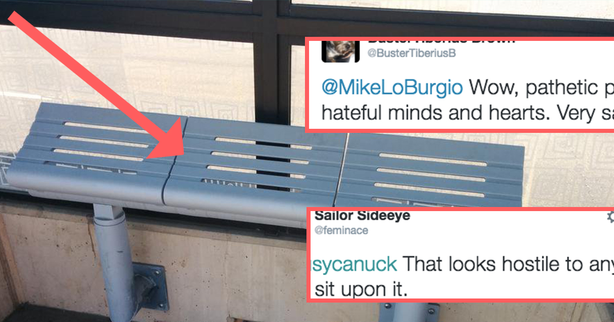 Public Benches Designed to Repel Homeless People ATTN