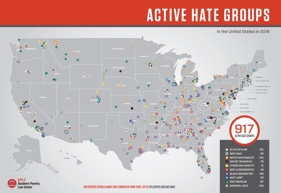Map Shows How Hate Groups Spread In America In 2016 Attn 