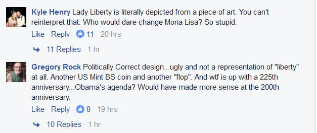 Lady Liberty Coin Facebook Comments