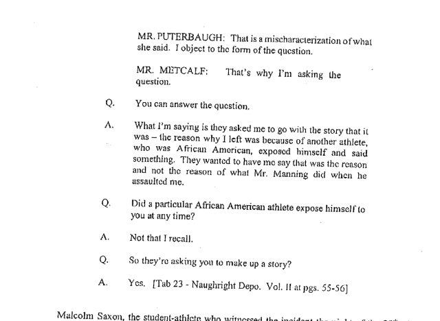 University of Tennessee allegedly asks victim to blame black player rather than Peyton Manning