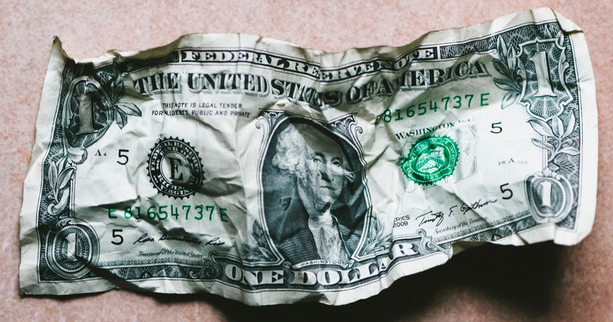 crumpled-one-dollar-bill