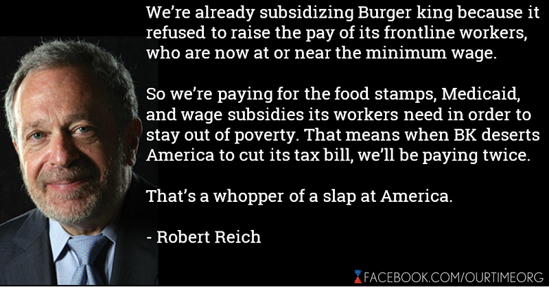 Secretary of Labor Robert Reich on Burger King, minimum wage workers, and corporate taxes
