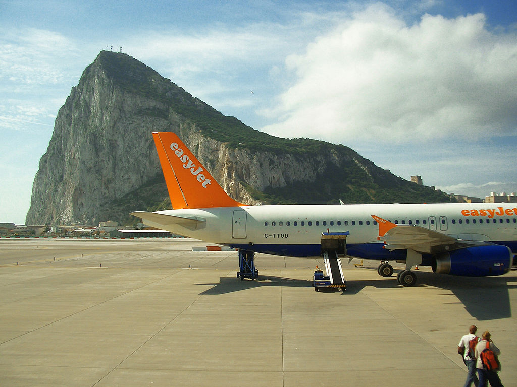 Jet with Rock of Gibraltar