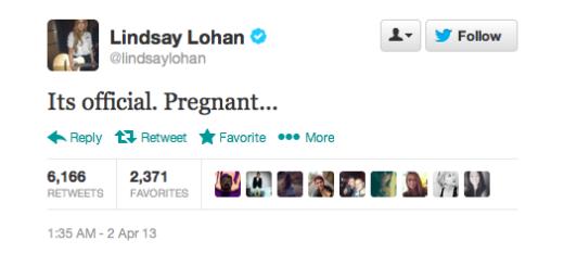 Lindsay Lohan pregnancy prank