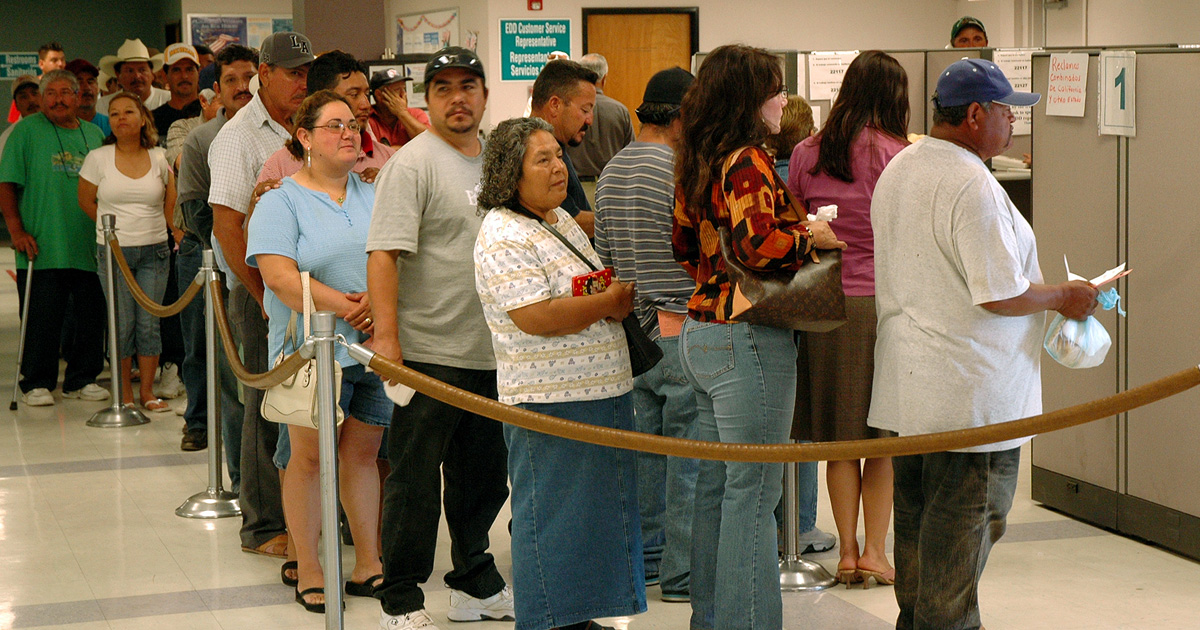 Unemployment line in California