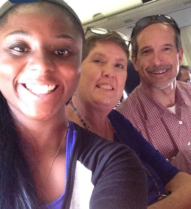 Maddie Whighan and her parents. 