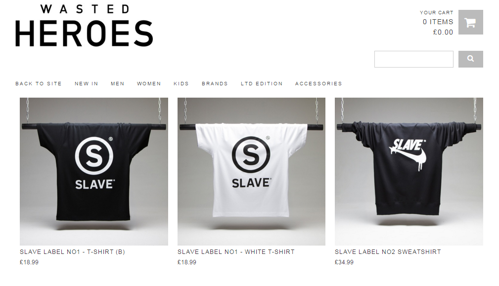 Wasted Heroes slave shirts