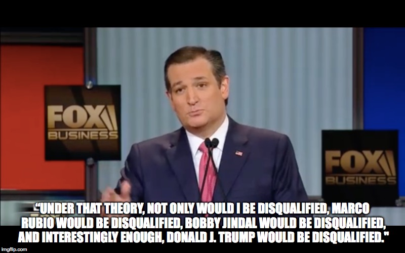 Ted Cruz answers Donald Trump on birther question.