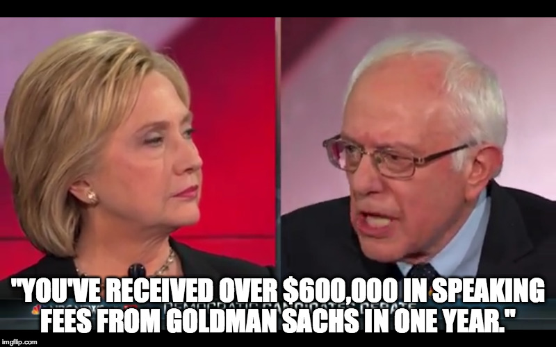 Bernie Sanders and Hillary Clinton on Wall Street